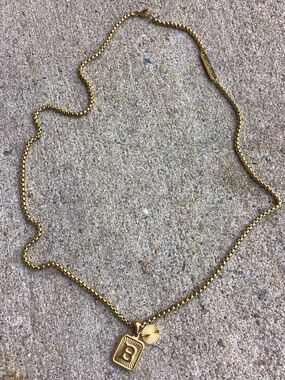 Gold “B” Initial Necklace by Kitsune